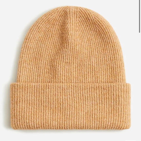 Like new! J. Crew Ribbed beanie in Supersoft Yarn - Tan - Picture 1 of 6